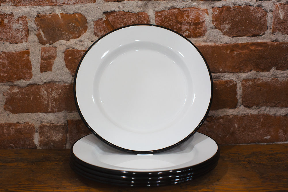 Enamel Plate with Black Rim