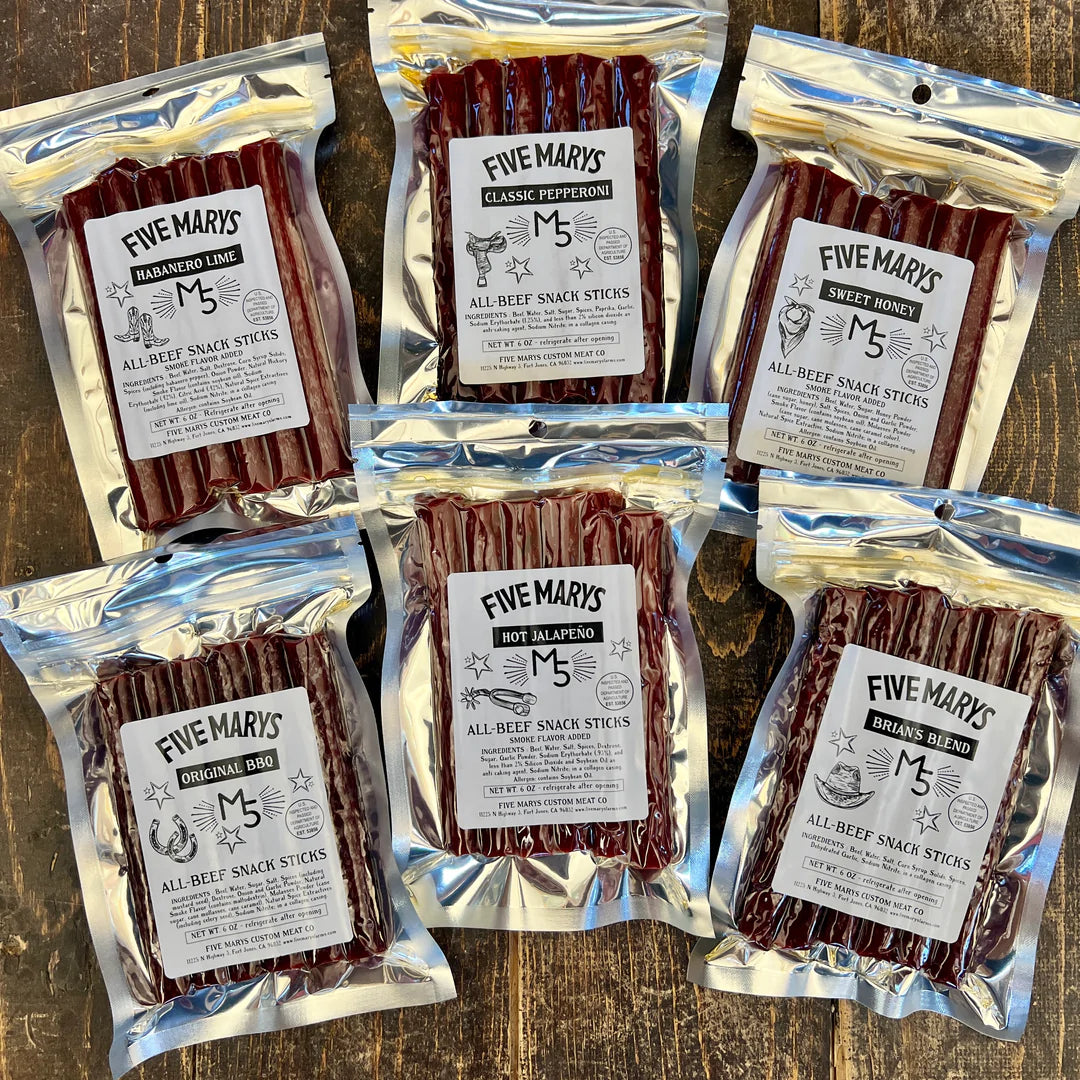 Beef Snack Sticks - Individual Packages – Five Marys Ranch